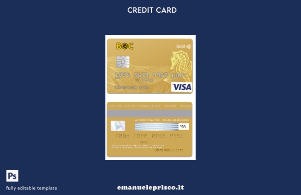 modello di carta oro visto Sri Lanka BOC Bank in stile verificato